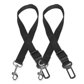 2Pcs Pet Dog Seat Belt Leash Adjustable Pet Dog  Safety Leads Harness Car Vehicle Nylon Fabric Seatbelt Strap