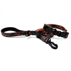 UV Printing Camouflage Embossed Pet Leash Set Is A Perfect Combination Of Style And Functionality Specially Designed For Pets' Outdoor Activities. Eve (Option: Red-15mm)